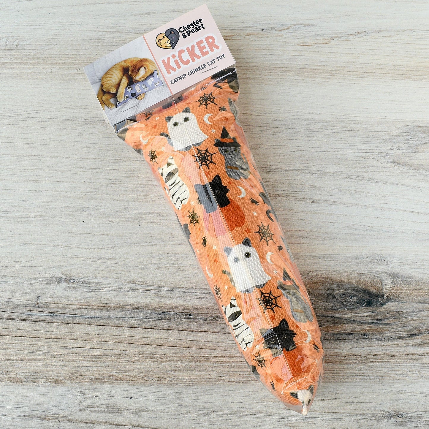 Spooky Sweeties Kicker Cat Toy - pumpkin