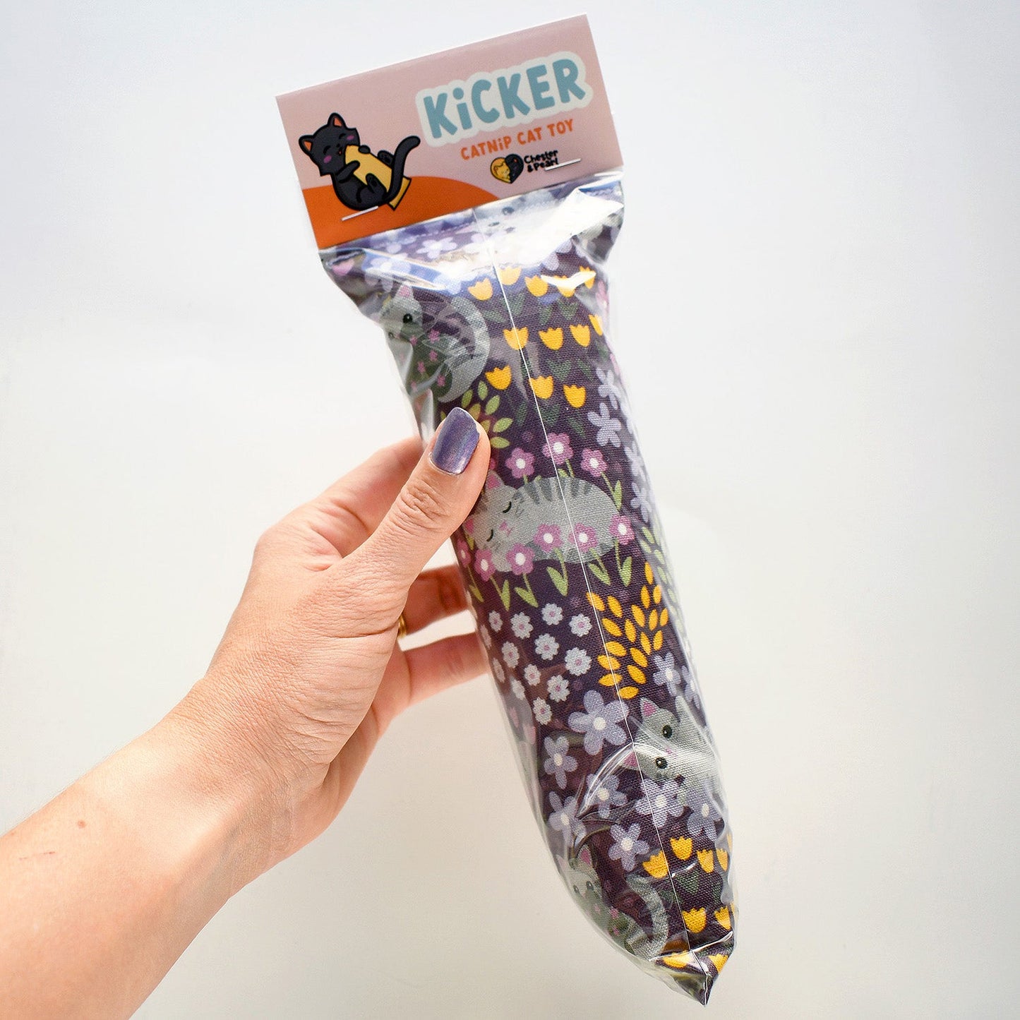 Tabby Cats in Flowers Kicker Cat Toy