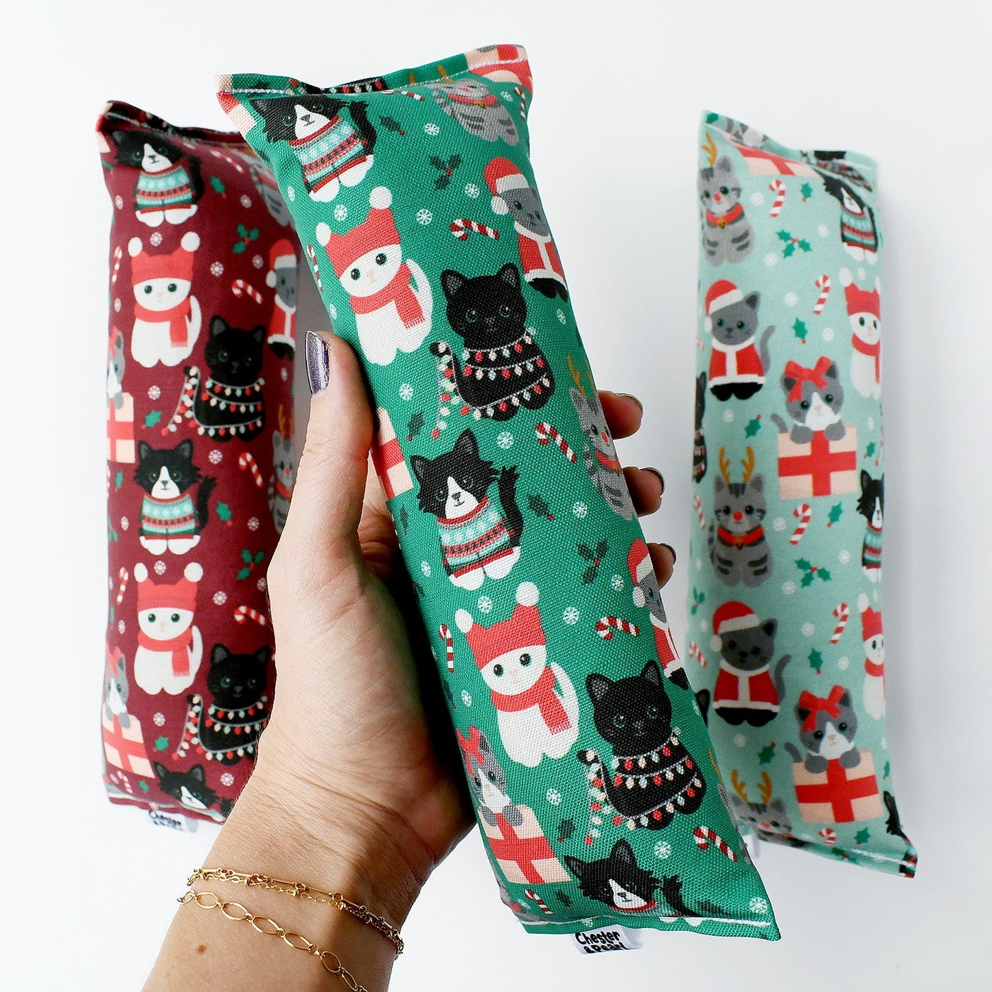 Festive Felines Kicker Cat Toy - evergreen