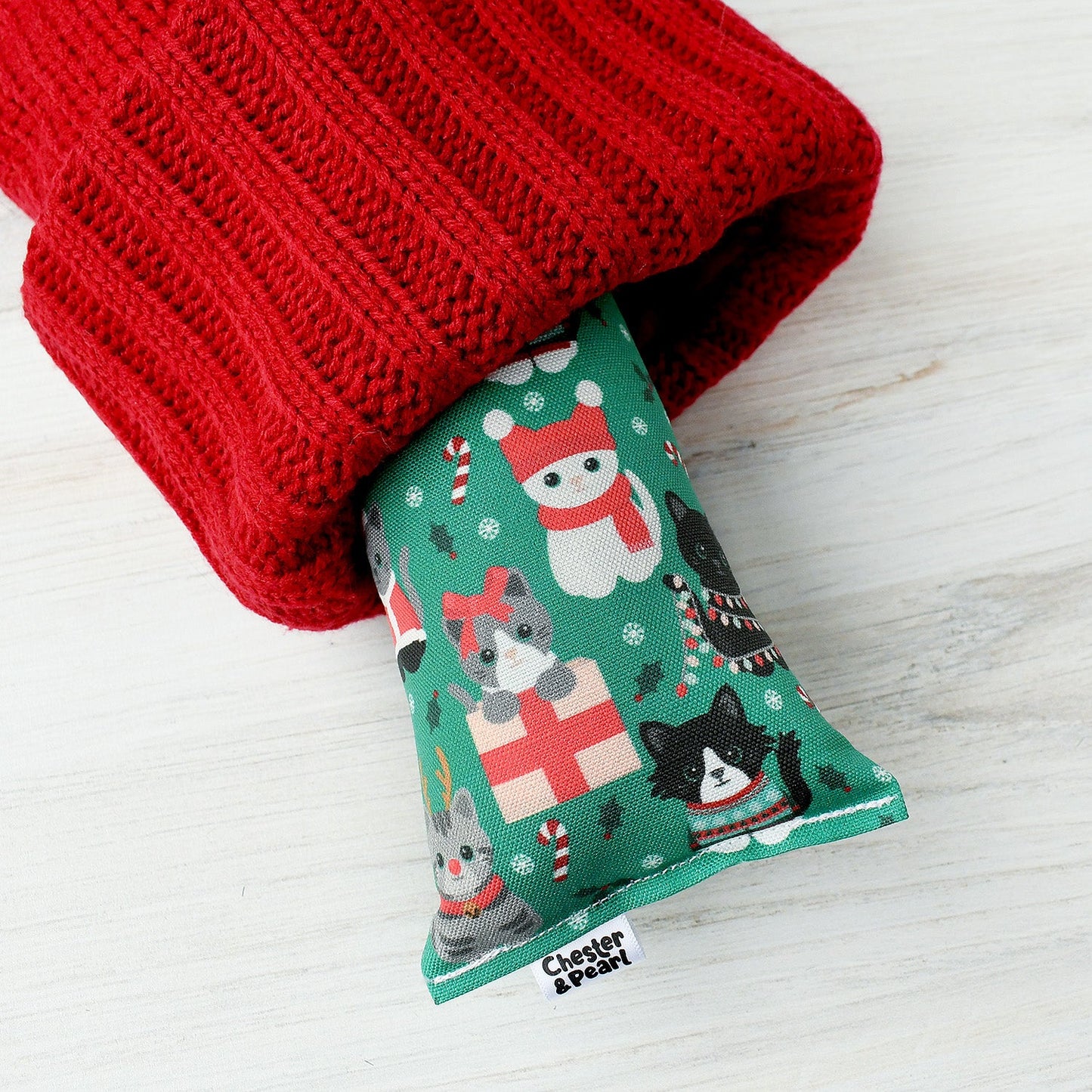 Festive Felines Kicker Cat Toy - evergreen