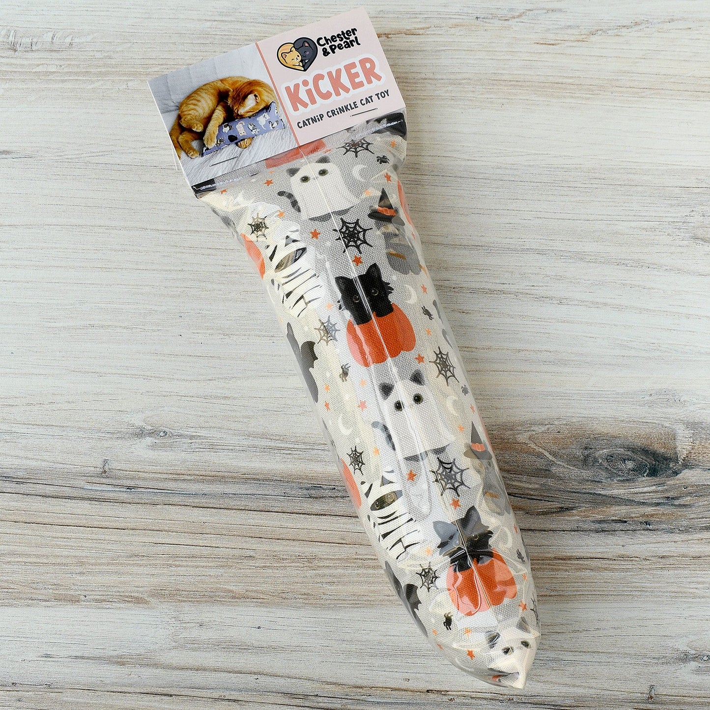 Spooky Sweeties Kicker Cat Toy - silver