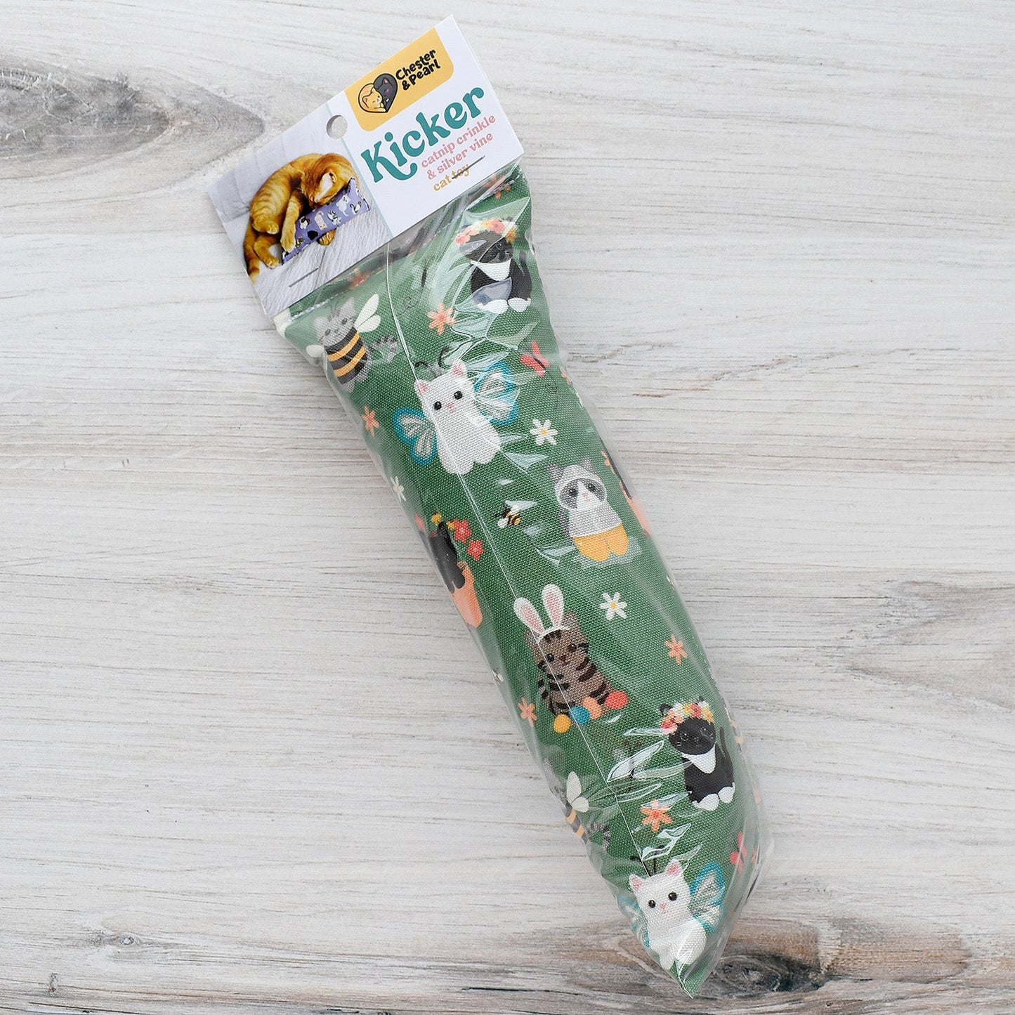 Springtime Kicker Cat Toy - moss green