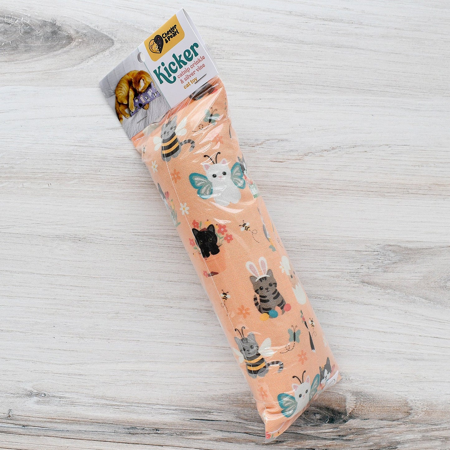 Springtime Kicker Cat Toy - peach
